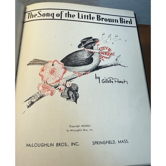 Vintage Children’s Book THE SONG OF THE LITTLE BROWN BIRD Gillette French 1941 - Picture 4 of 13